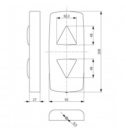 Этажный индикатор положения кабины SCHAEFER Pure27 LIP AV вверх и вниз